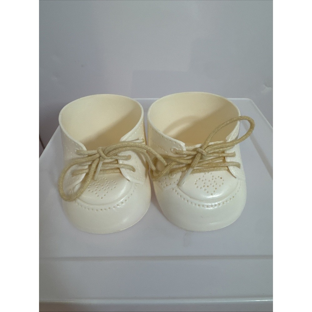 Cabbage Patch Kids Shoes White Original Lace‎ Tie Shoes Hong Kong Vintage A1 A2